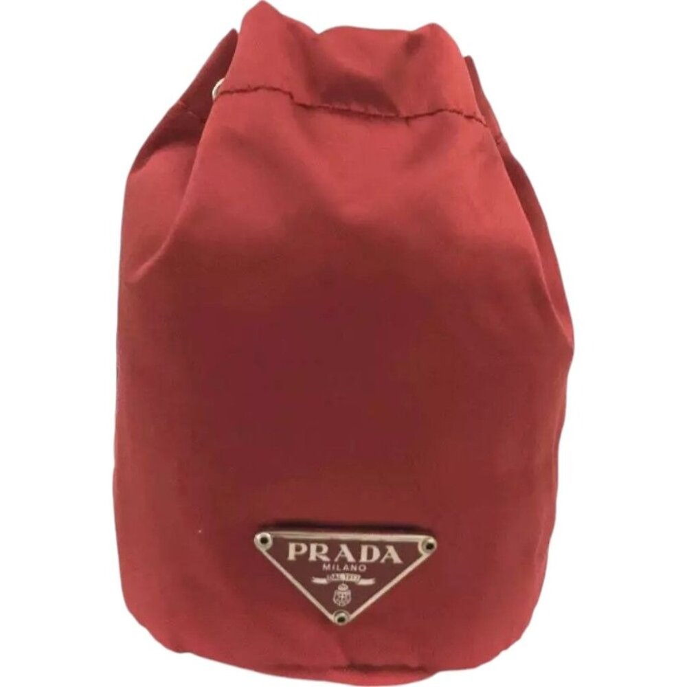 908181AS (X2) Prada Clutch Bag Red Nylon